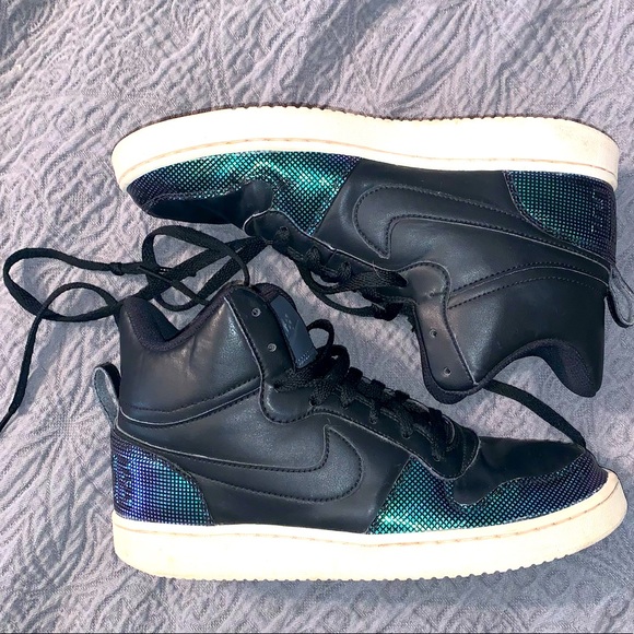 Nike Shoes - Nike Black Iridescent High Tops